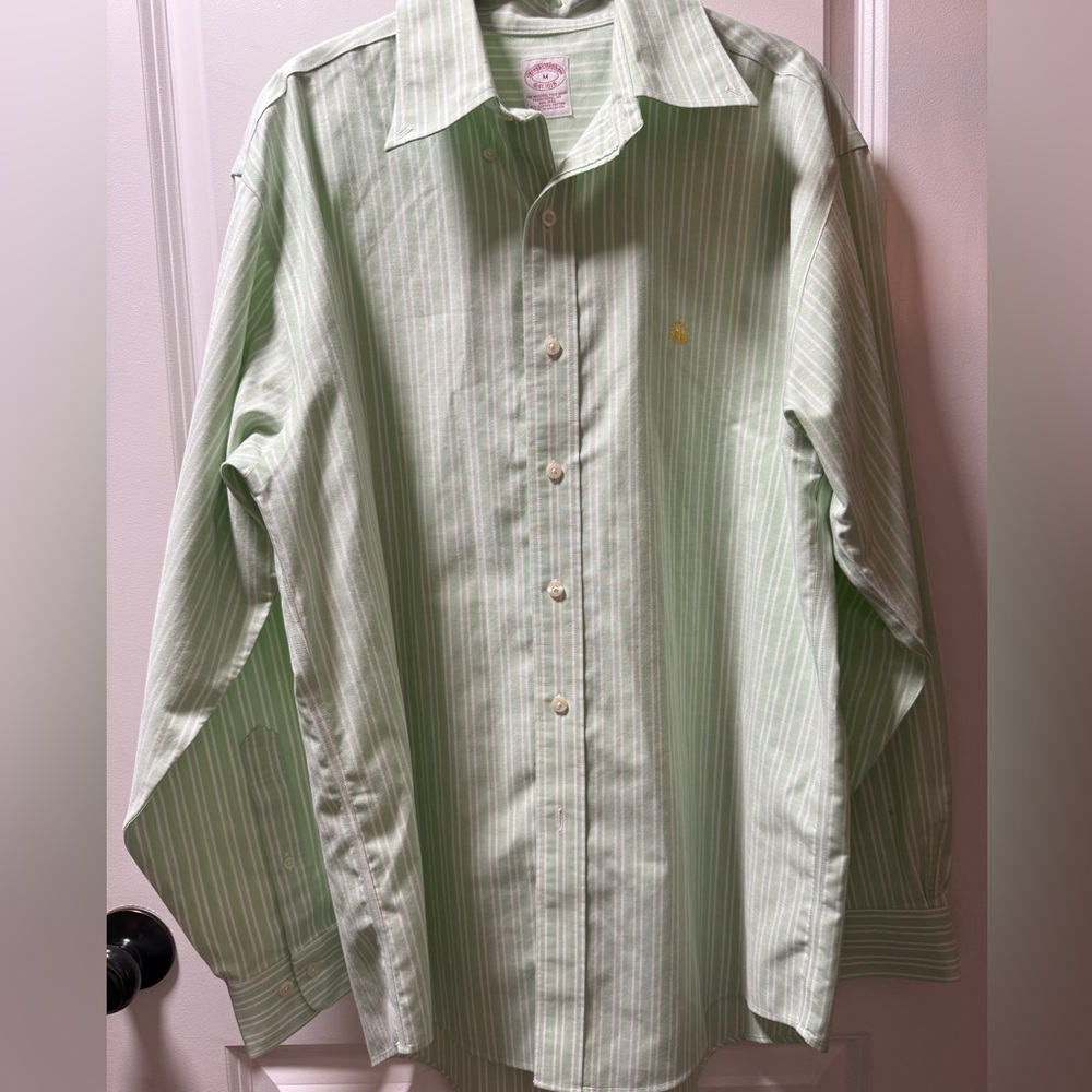 Brooks Brothers Green Traditional Fit All Supima Cotton